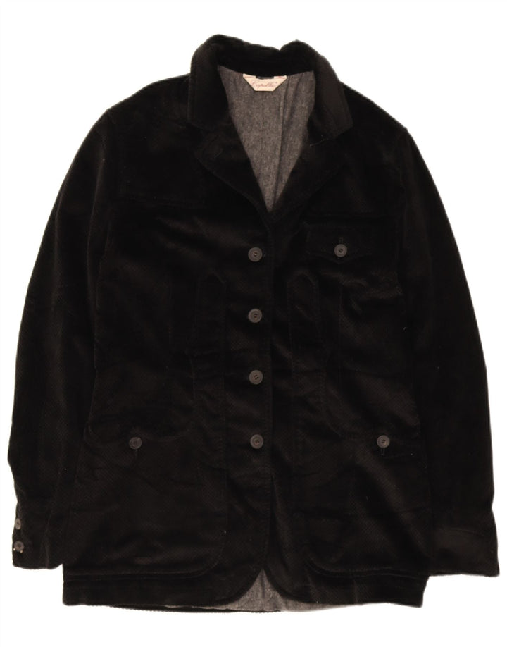 Capalbio Veste Blazer En Velours 4 Boutons Femme IT 44 Coton Noir Moyen