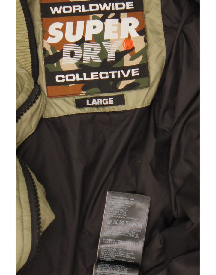 Superdry Veste rembourrée pour homme UK 40 Large Kaki Nylon
