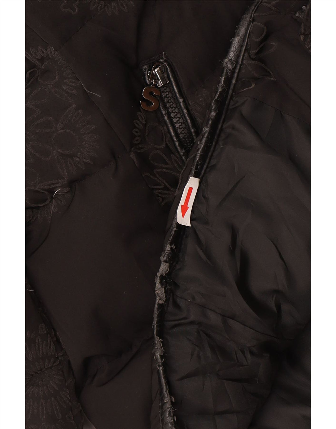 Desigual Veste matelassée à capuche graphique pour femme IT 44 Noir moyen floral