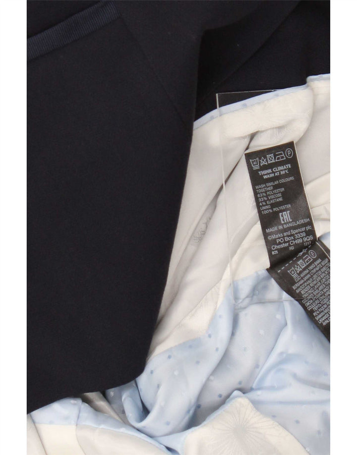 Marks & Spencer Veste blazer à 1 bouton pour femme UK 12 Bleu marine moyen