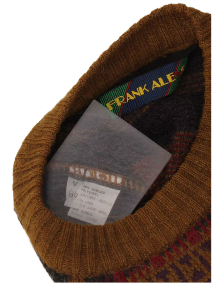 FRANK ALEXS Pull col rond pour homme IT 48 Marron moyen géométrique