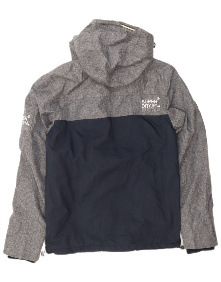 Superdry Veste coupe-vent à capuche pour homme UK 36 Small Gris Colorblock