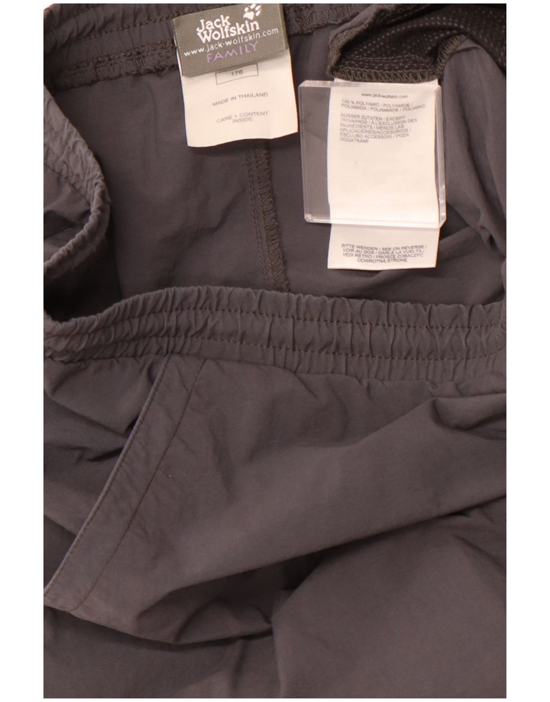 JACK WOLFSKIN Short de Sport Garçon 15-16 ans Gris Polyamide