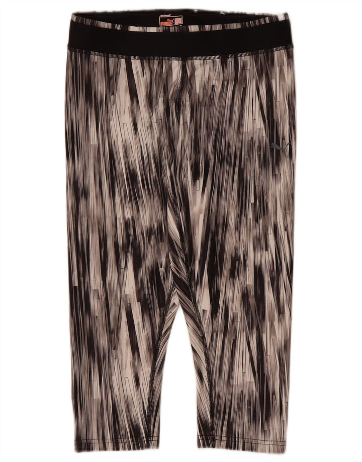 PUMA Leggings Capri pour Femme UK 44 Polyester à Rayures Noir Moyen