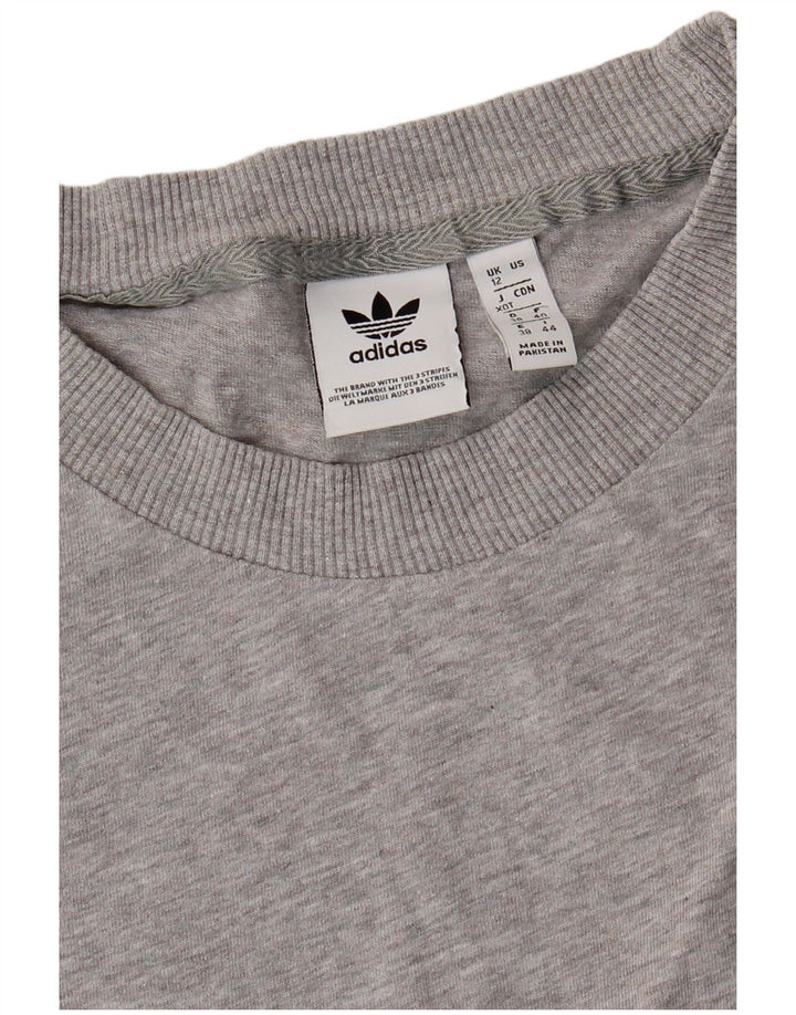 Adidas T-shirt surdimensionné pour femme UK 12 Gris moyen moucheté