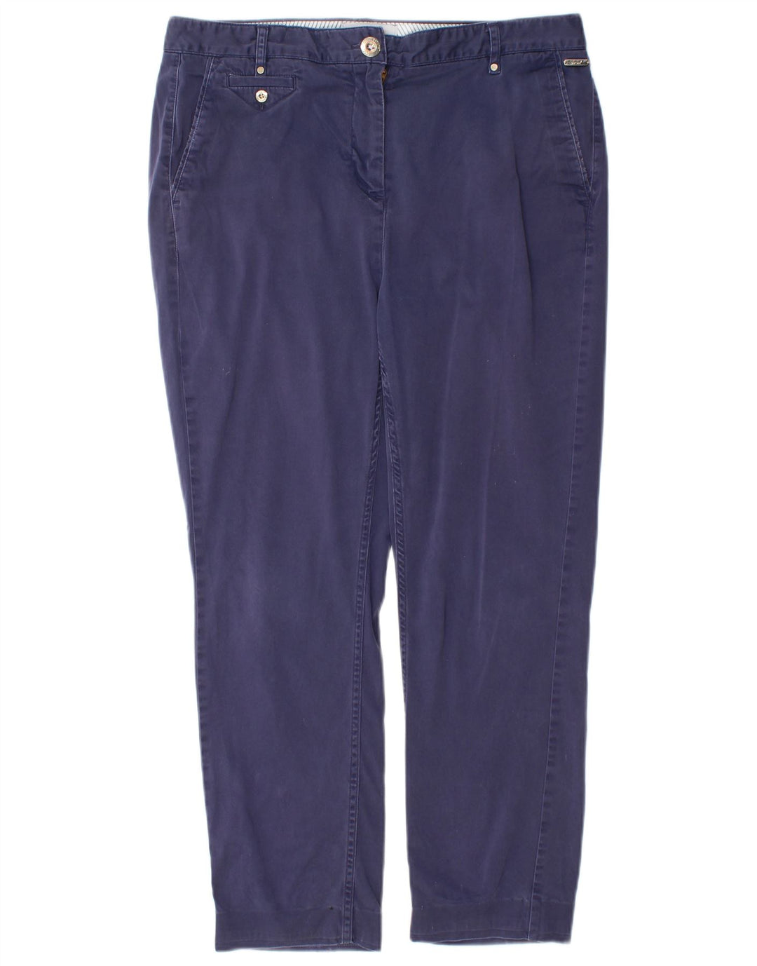 MARKS & SPENCER Pantalon Chino Femme UK 12 Medium W30 L26 Bleu Marine
