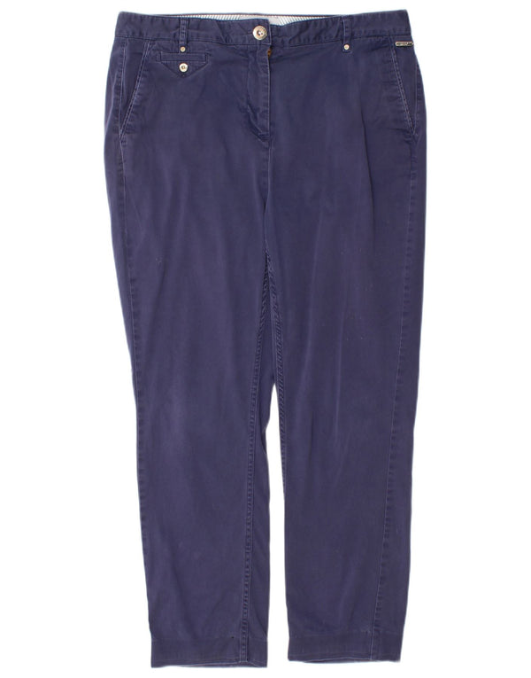 MARKS & SPENCER Womens Chino Trousers UK 12 Medium W30 L26 Navy Blue