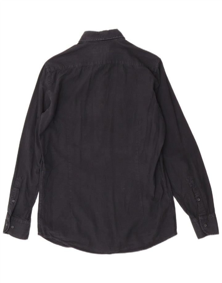 Massimo Dutti Chemise Homme Small Bleu Marine Coton
