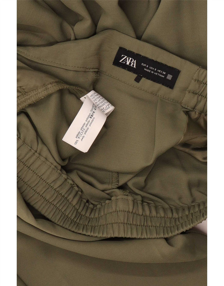 Pantalon de survêtement Zara Femme UK 8 Small Kaki Polyester