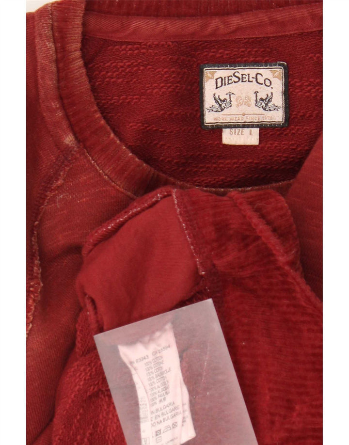 Diesel Sweat-shirt pour homme en coton bordeaux Large