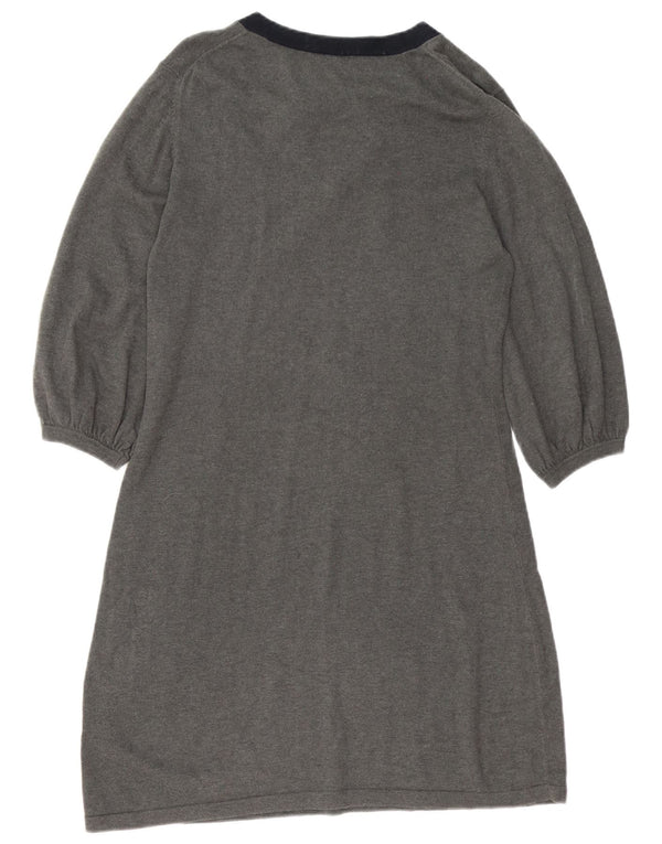 Hobbs Robe pull à manches 3/4 pour femme UK 14 Large Gris Coton