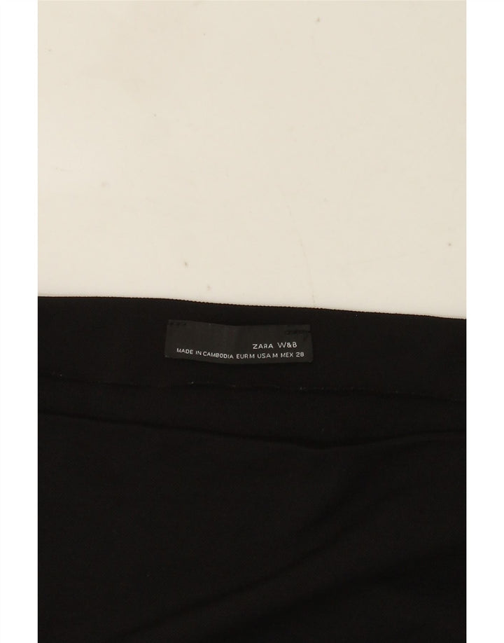 Zara Femme Haut Asymétrique Manches Longues UK 12 Medium Noir