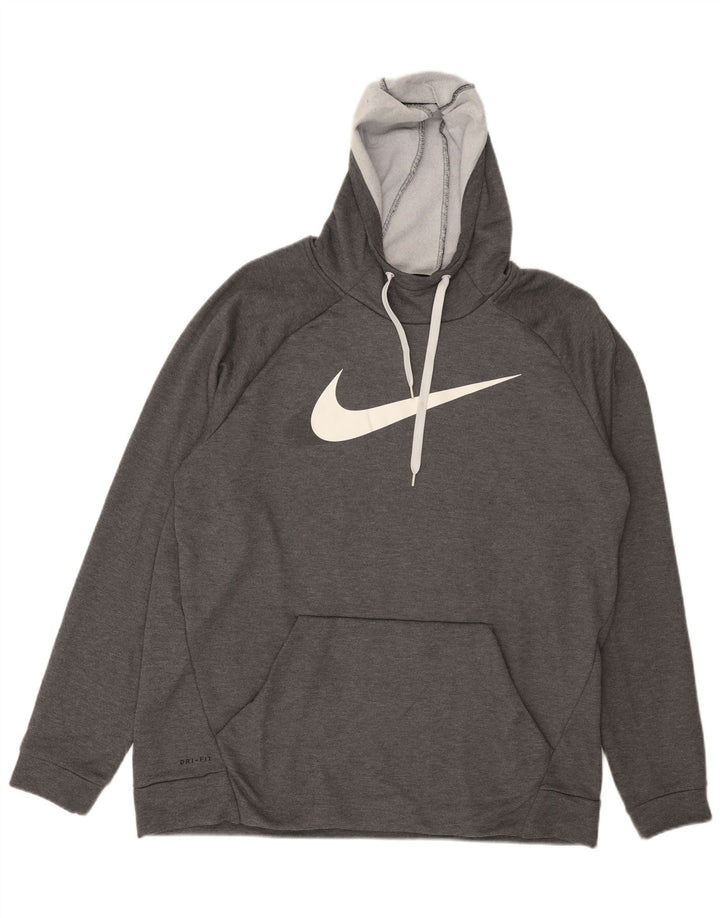 Nike Homme Dri Fit Graphic Sweat à capuche XL Gris Polyester