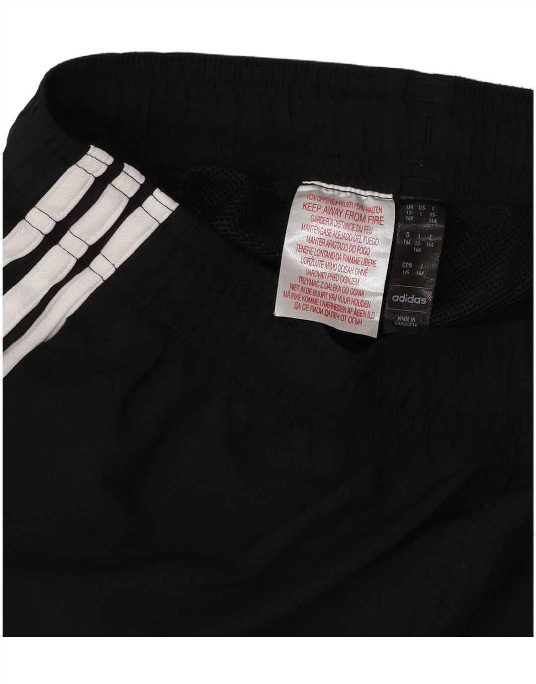 ADIDAS Boys Sport Shorts 13-14 Years  Black Polyester