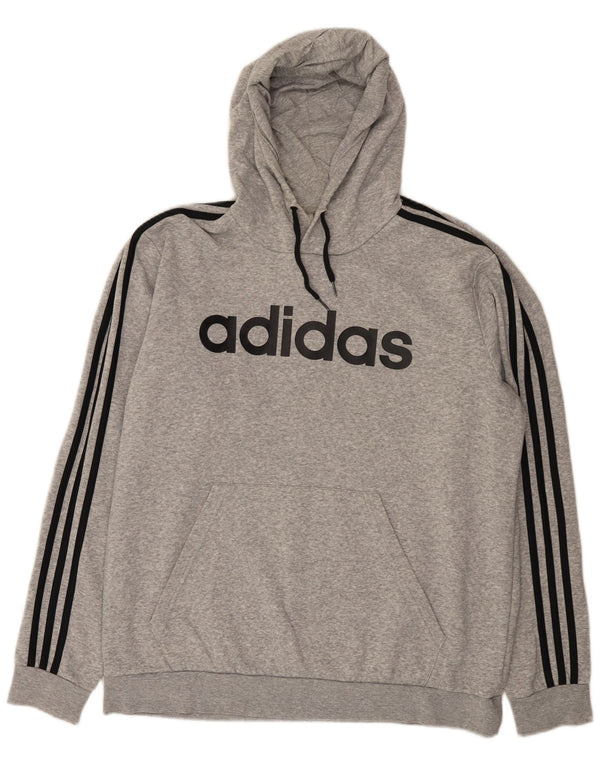 Adidas Pull à capuche graphique pour homme XL Gris Coton