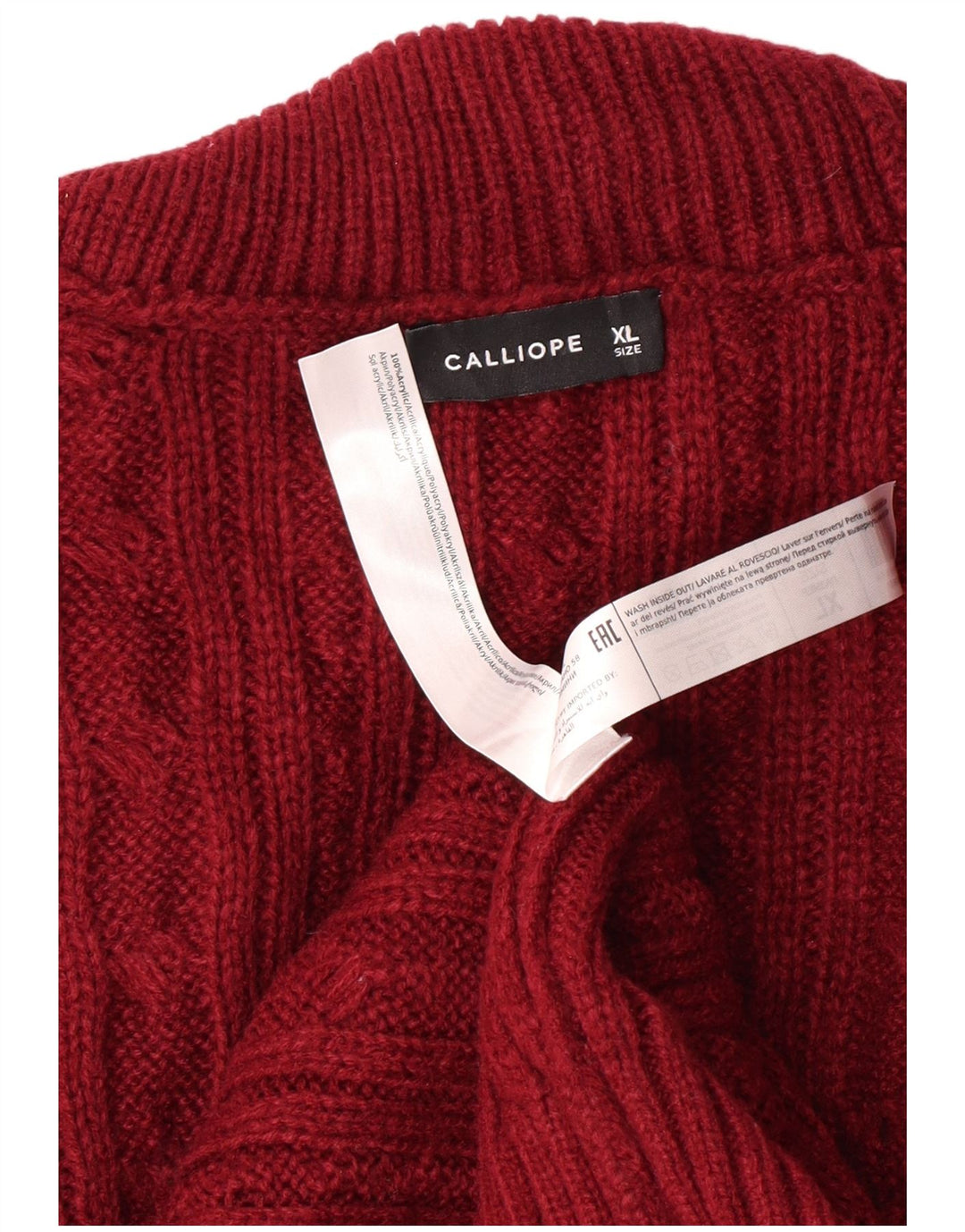 Calliope Pull Col Roulé Homme XL Bordeaux Acrylique