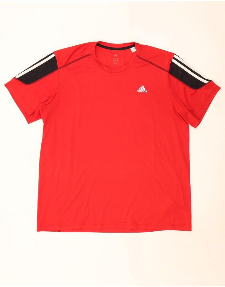 ADIDAS Climalite T-Shirt Top 2XL Rouge Colorblock Polyester