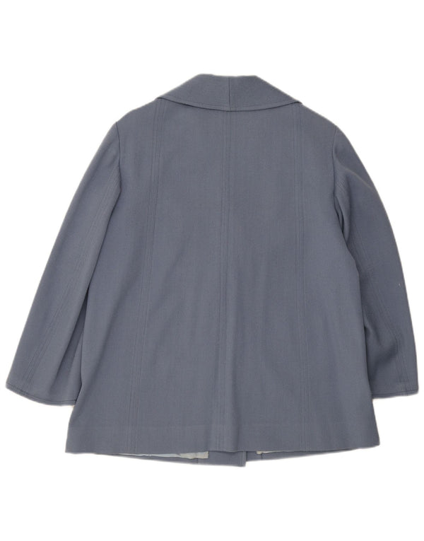 vintage Femme 3 Bouton Blazer Veste UK 14 Bleu Moyen