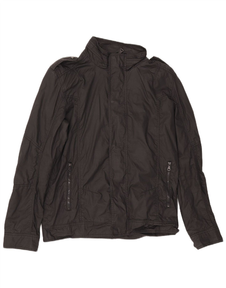 ZARA Veste Militaire Homme UK 42 XL Coton Noir