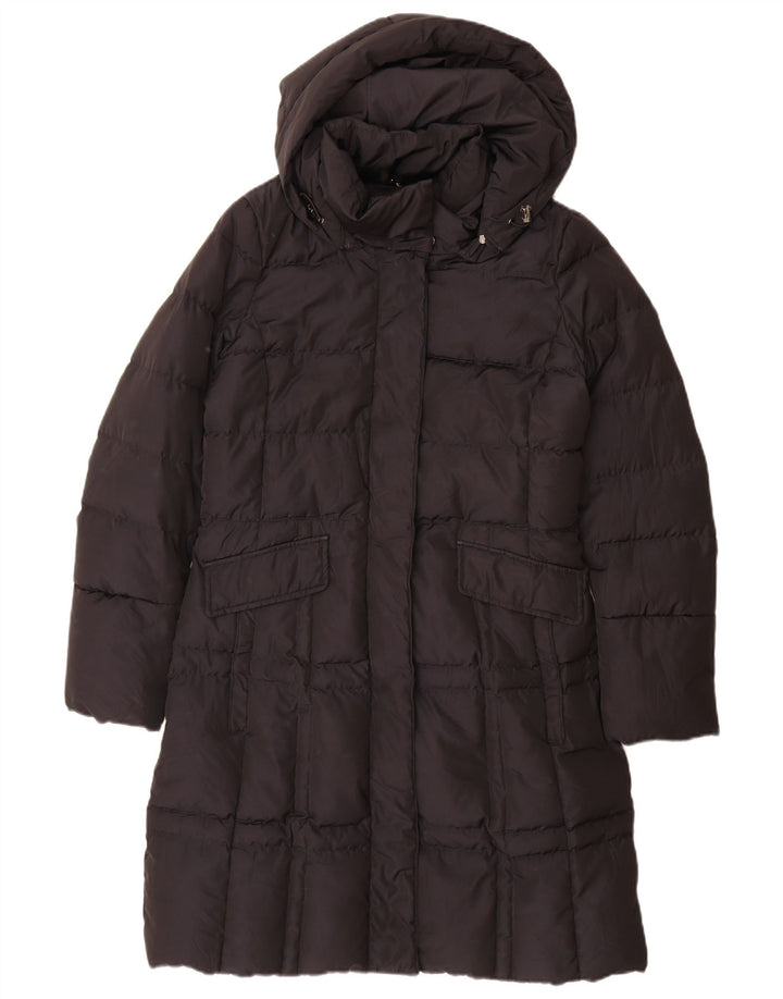 Geox Manteau rembourré à capuche pour femme UK 42 Medium Noir Polyester