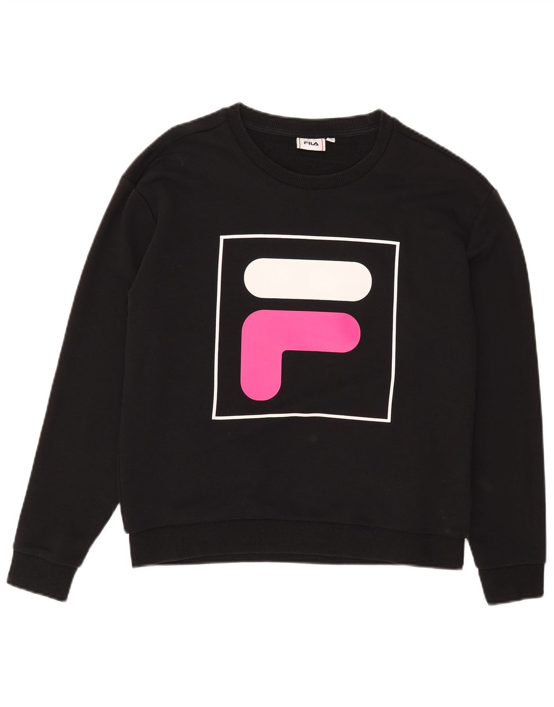 Fila Sweat-shirt graphique pour femme UK 14 en coton noir moyen