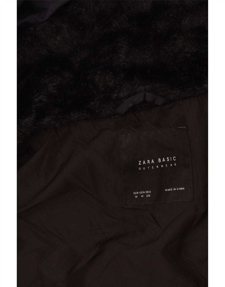 Manteau rembourré pour femme ZARA UK 14 Polyester bleu marine moyen