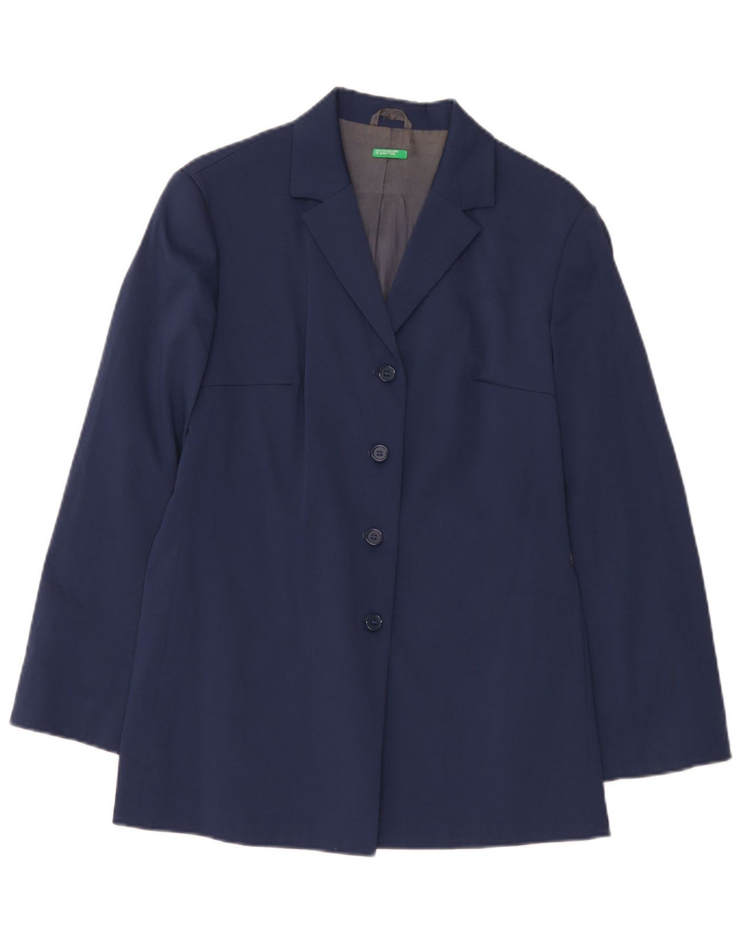 Benetton Pardessus Femme IT 44 Bleu Marine Moyen Polyester