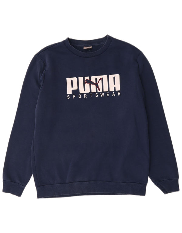 Puma Sweat-Shirt Graphique Homme Bleu Marine Moyen Coton