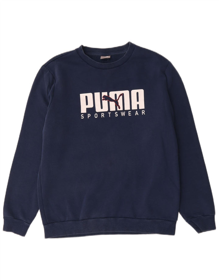 Puma Sweat-Shirt Graphique Homme Bleu Marine Moyen Coton