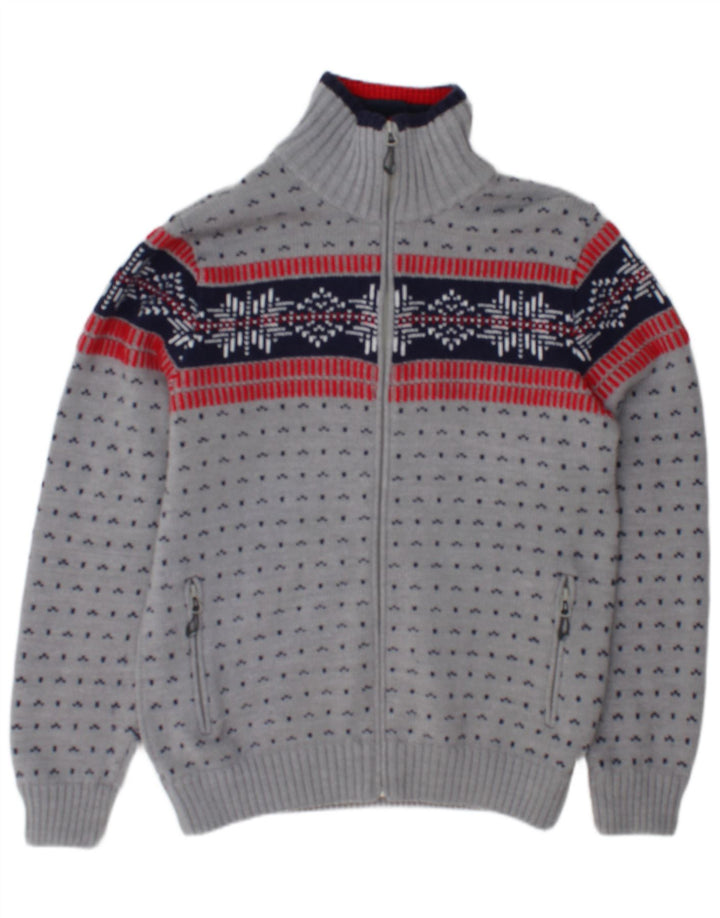 CMP Cardigan entièrement zippé pour homme IT 50 Gris moyen Fair Isle Acrylique