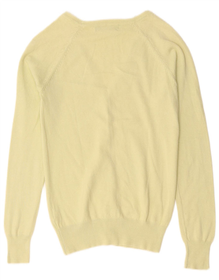 ZARA Femme Cardigan Pull UK 8 Petit Vert Coton