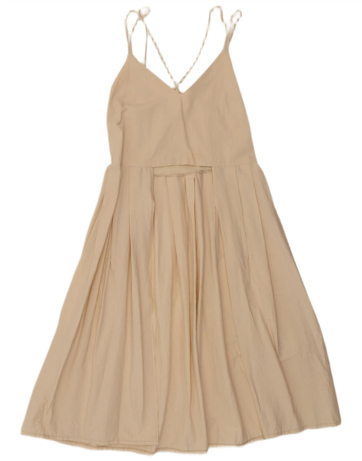 Zara Robe d'été pour femme UK 44 Beige moyen