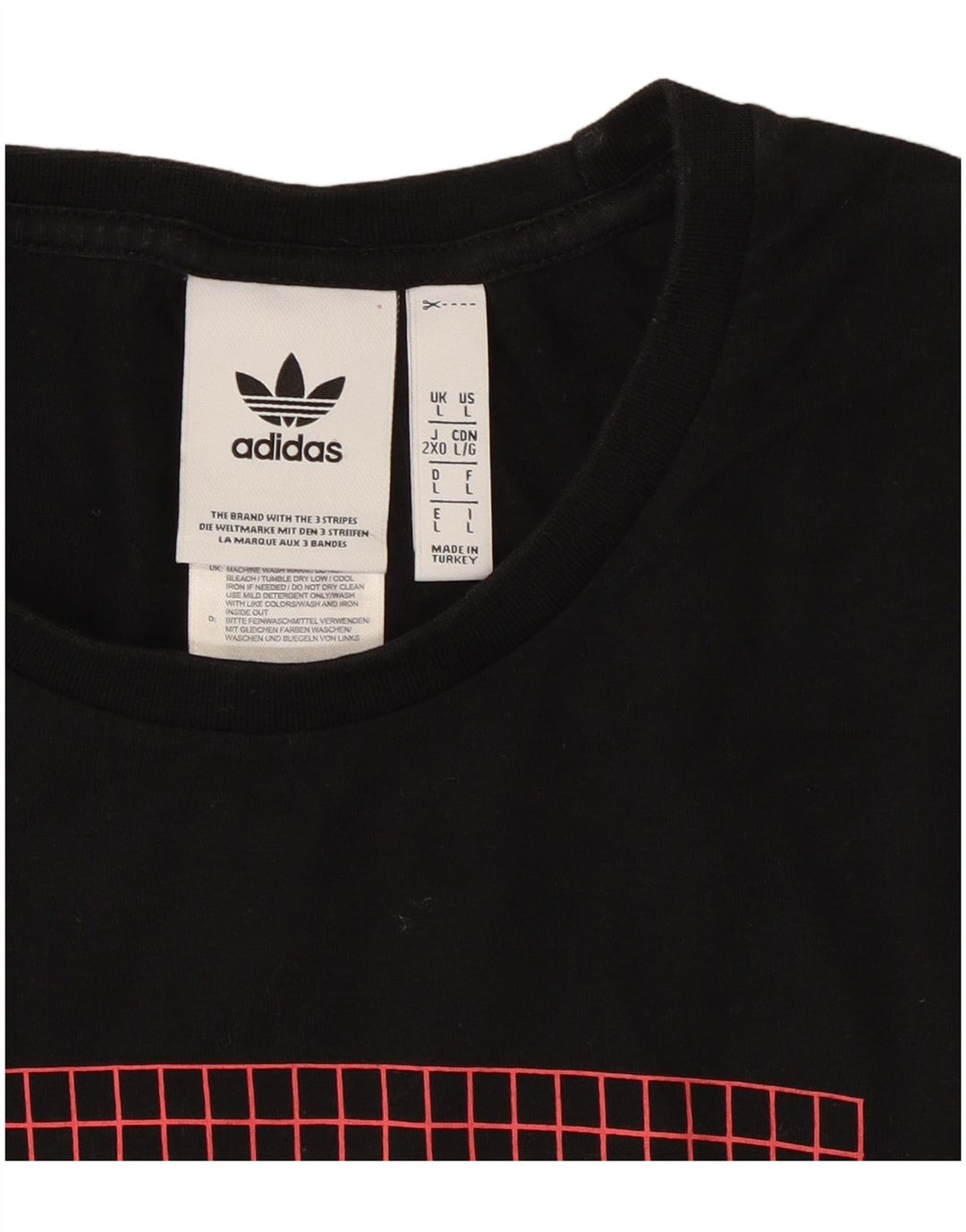 Adidas T-shirt graphique pour hommes, grand, en coton noir
