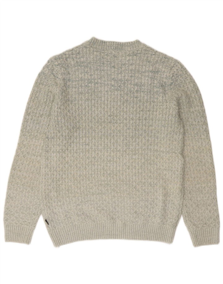 Jack & Jones Pull à col rond pour homme, grand, gris, acrylique