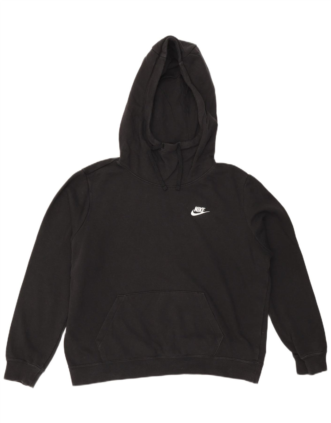 NIKE Pull à capuche surdimensionné pour femme UK 16 Grand coton noir