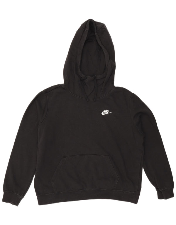 NIKE Pull à capuche surdimensionné pour femme UK 16 Grand coton noir