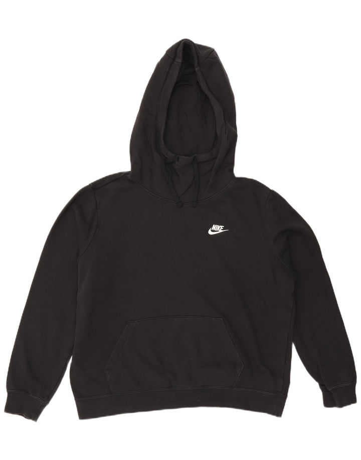 NIKE Pull à capuche surdimensionné pour femme UK 16 Grand coton noir