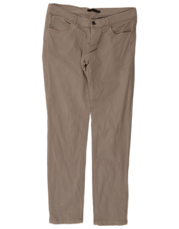 Zara Pantalon décontracté slim pour homme EU 46 XL W36 L32 Gris Coton