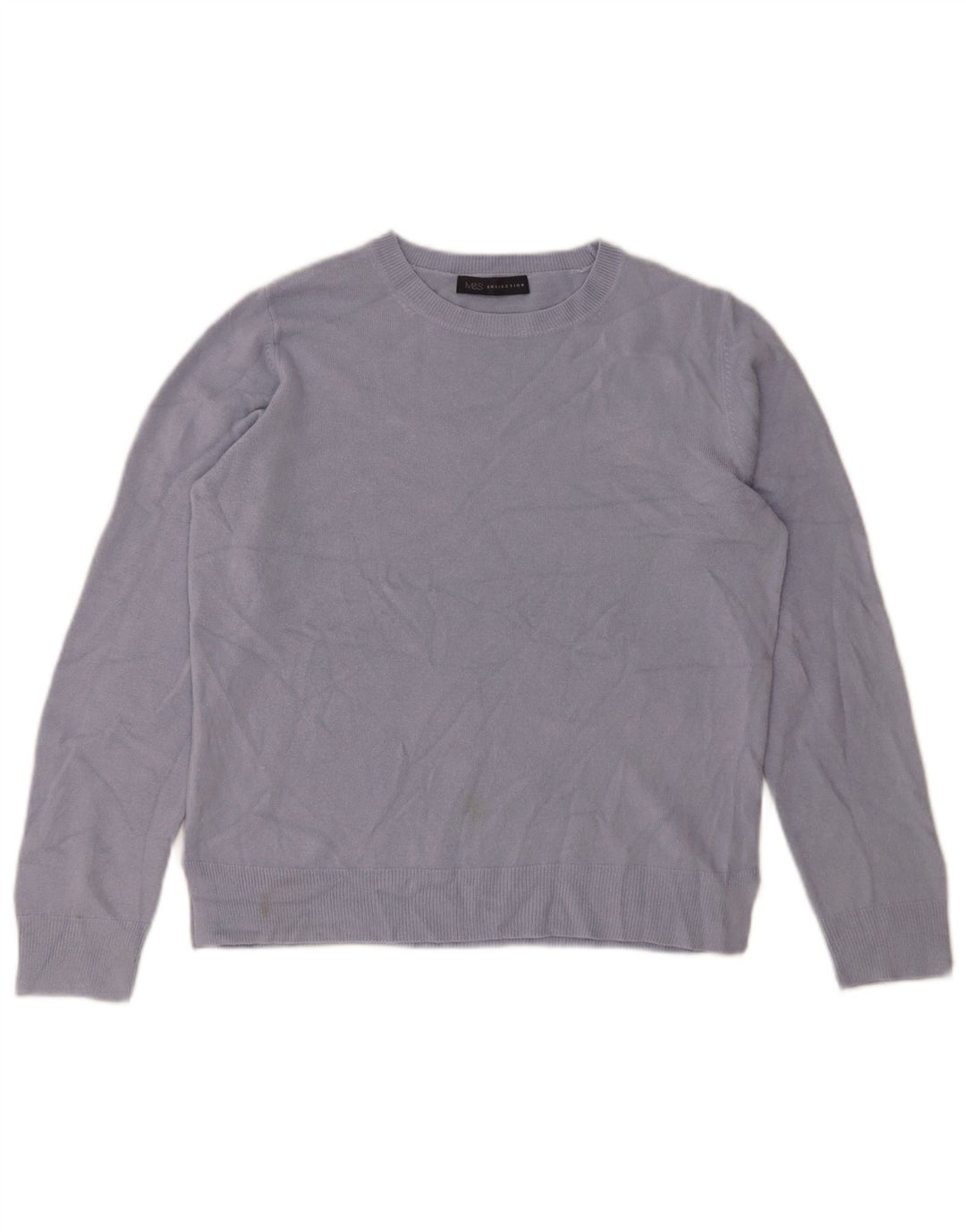 Marks & Spencer Pull ras du cou pour femme UK 14 Bleu moyen Acrylique