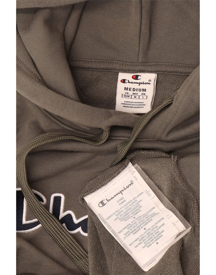CHAMPION Pull à Capuche Graphique Homme Kaki Moyen Coton