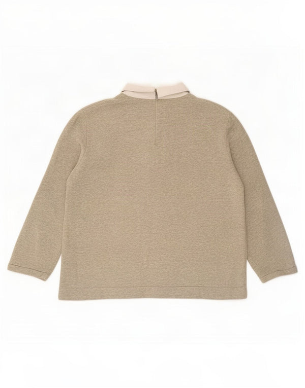 Cos Chemisier à manches longues pour femme UK 44 en coton moucheté gris moyen