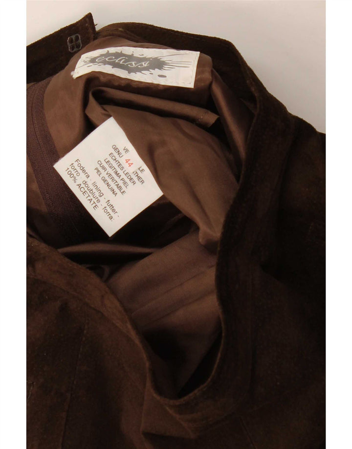 jupe en daim femme vintage IT 44 Medium W28 Cuir Marron
