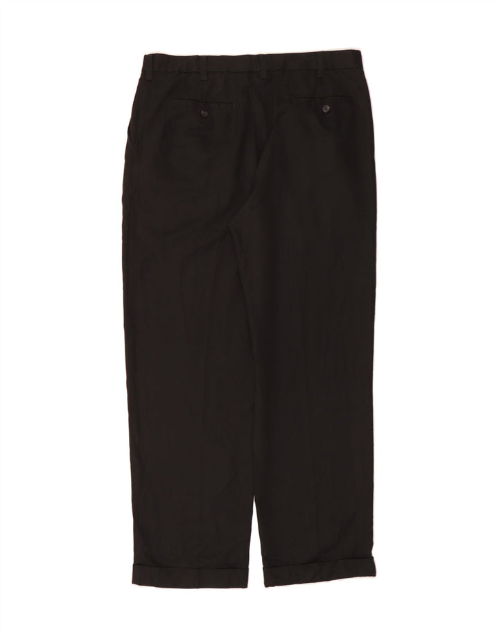 IZOD Mens Straight Suit Trousers W36 L32 Black Polyester Vintage Izod and Second-Hand Izod from Messina Hembry 