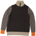 TRUSSARDI Pull Col Zippé Homme Gris Moyen Laine Colorblock