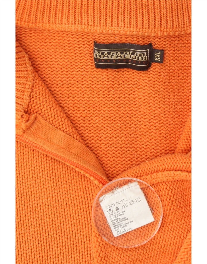 NAPAPIJRI Pull à col zippé géographique pour homme 2XL Orange Coton