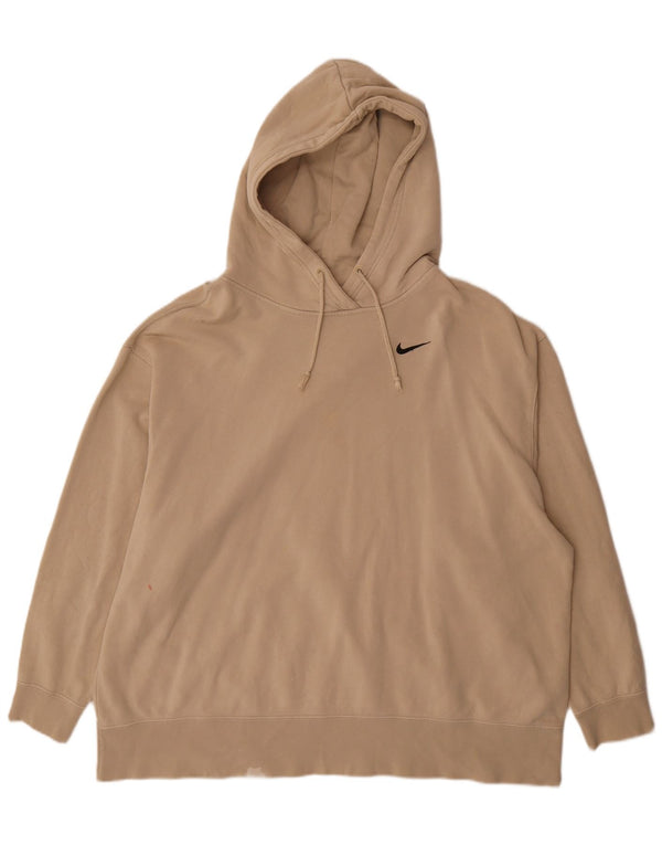 Nike Pull à capuche surdimensionné pour femme UK 22 2XL Coton beige