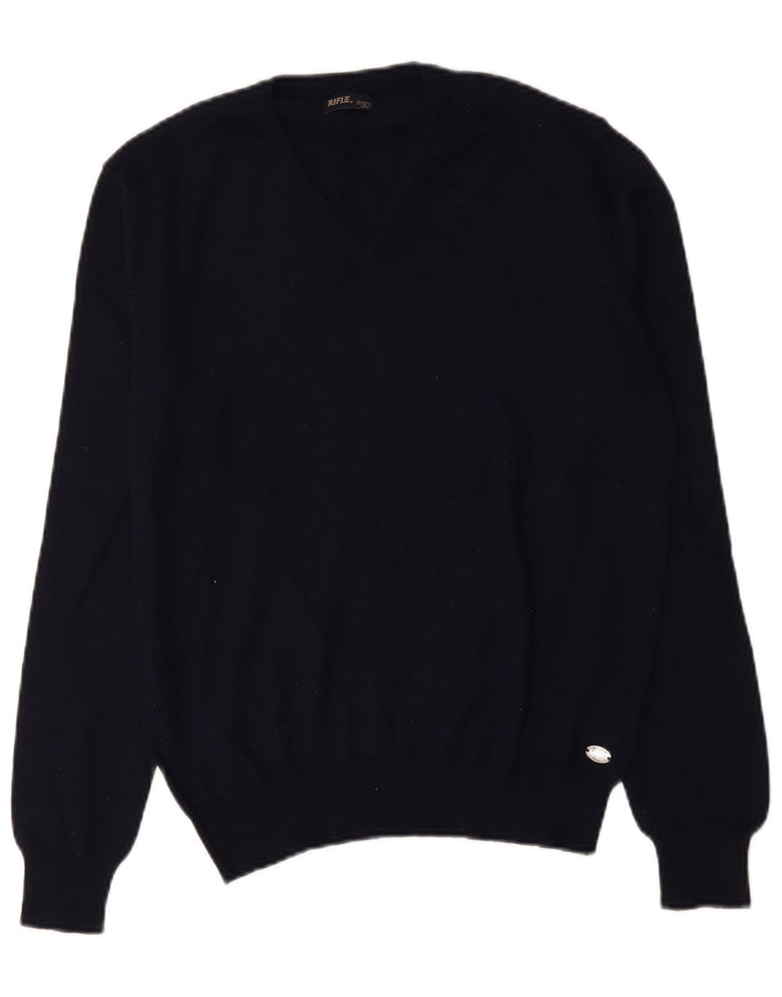 Rifle Pull col V pour homme en acrylique bleu marine Taille L