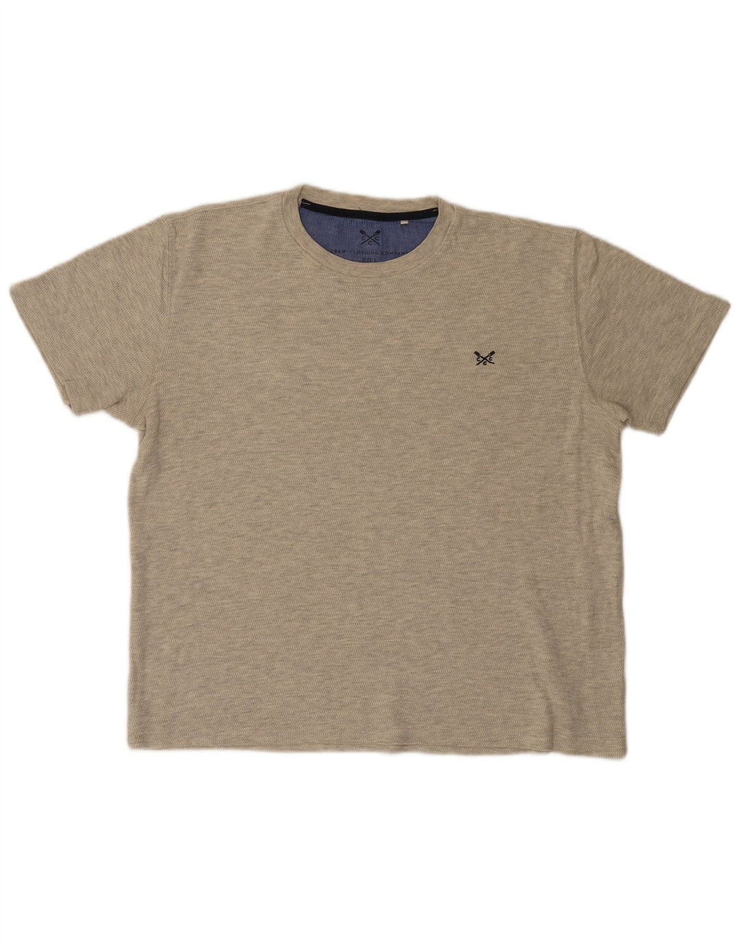 Crew Clothing T-Shirt Homme Haut Large Gris Coton
