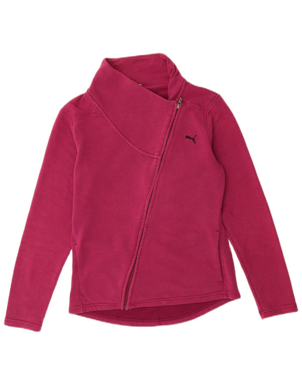 Puma Womens Tracksuit Top Jacket UK 12 Medium Pink Cotton