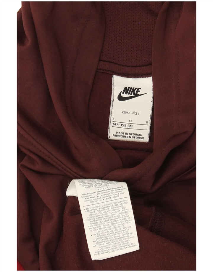 NIKE Pull à capuche graphique pour garçon 12-13 ans Large Bordeaux Colourblock